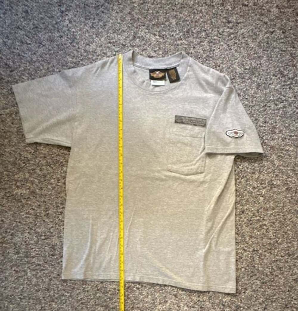 Harley Davidson Pocket T-Shirt Size M Gray Vintage Graphic Tee